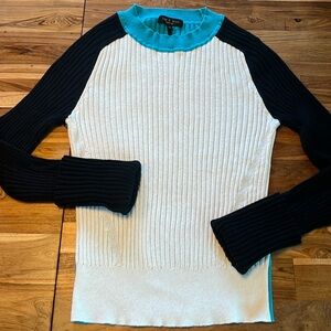 Rag&Bone ribbed color block sweater. 70%cotton 30%cashmere Size S P2P 13” L 30”
